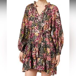 Kobi Halperin Abstract Metallic Print Dress